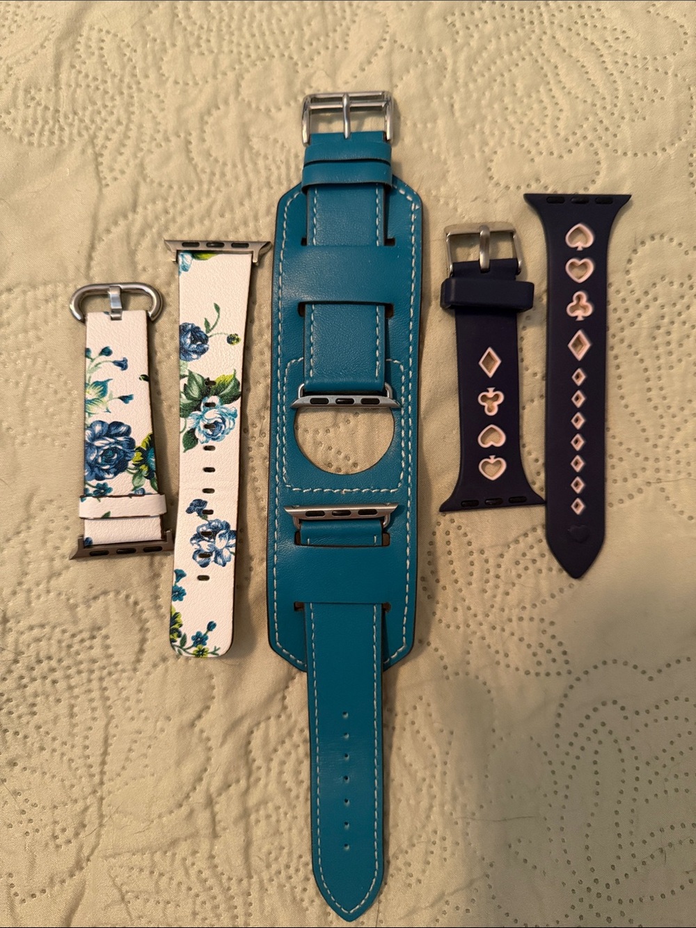 Interchangeable Teal & Floral Smartwatch Bands Set